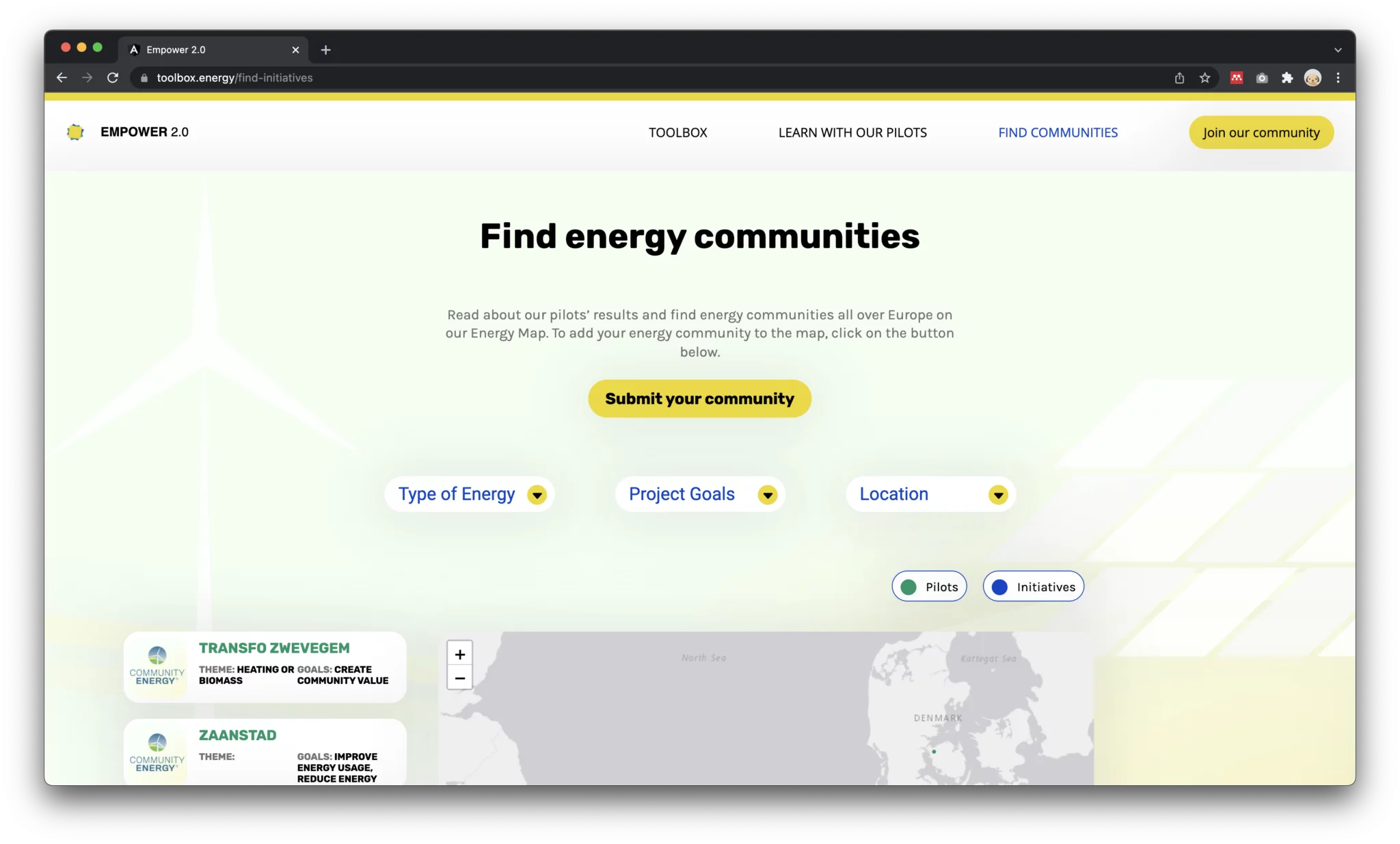 Screenshot of Empower site